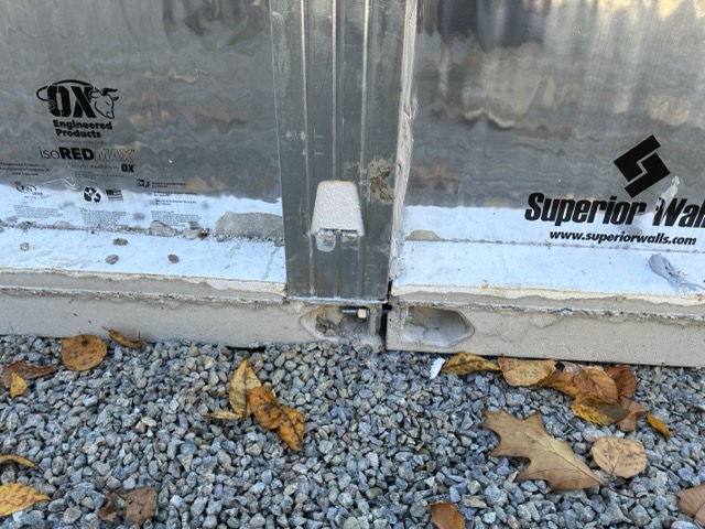 Bolts connecting Superior Walls foundation panels