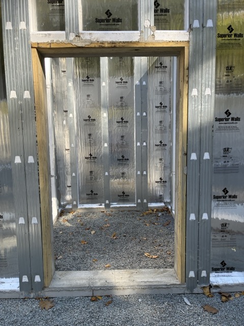 Utility room opening in the Superior Walls foundation