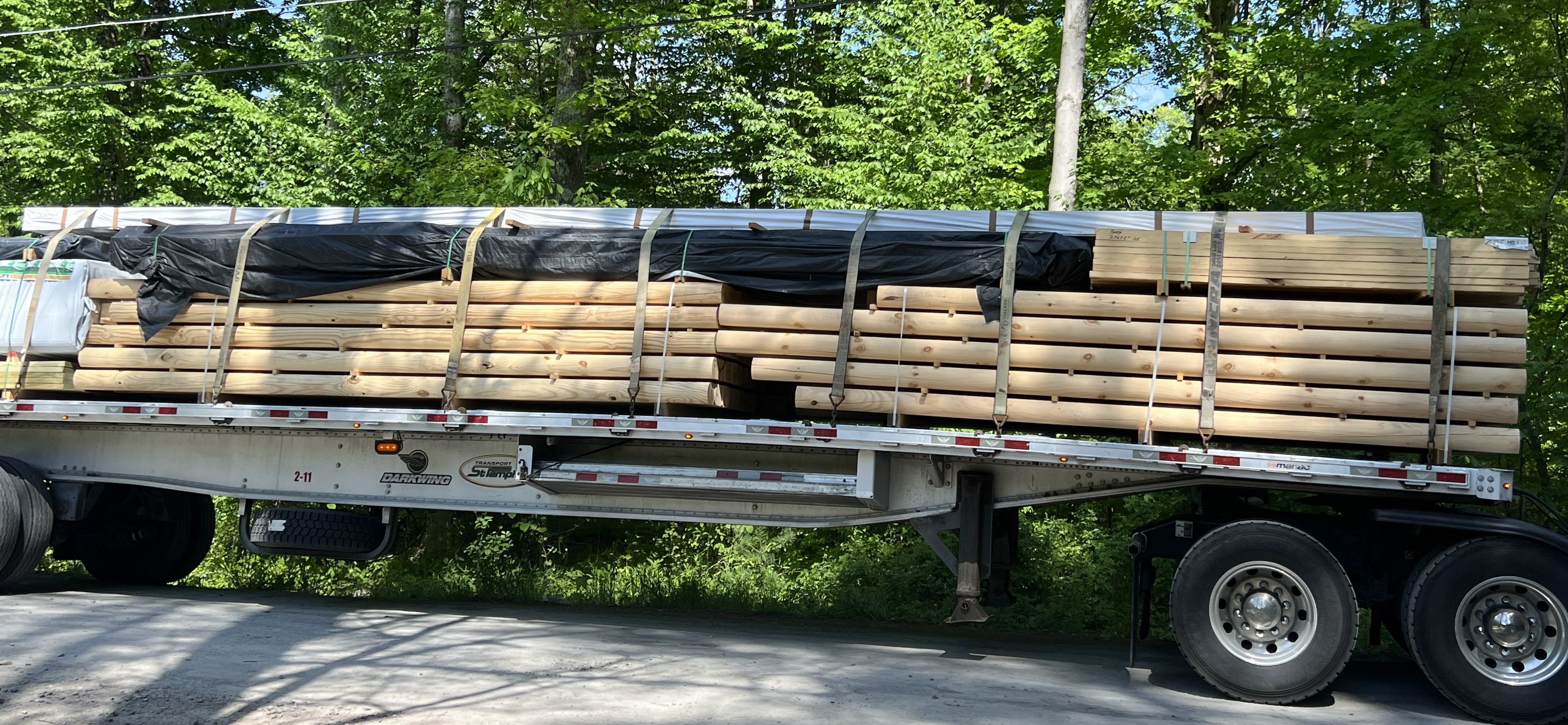 full truck load of logs