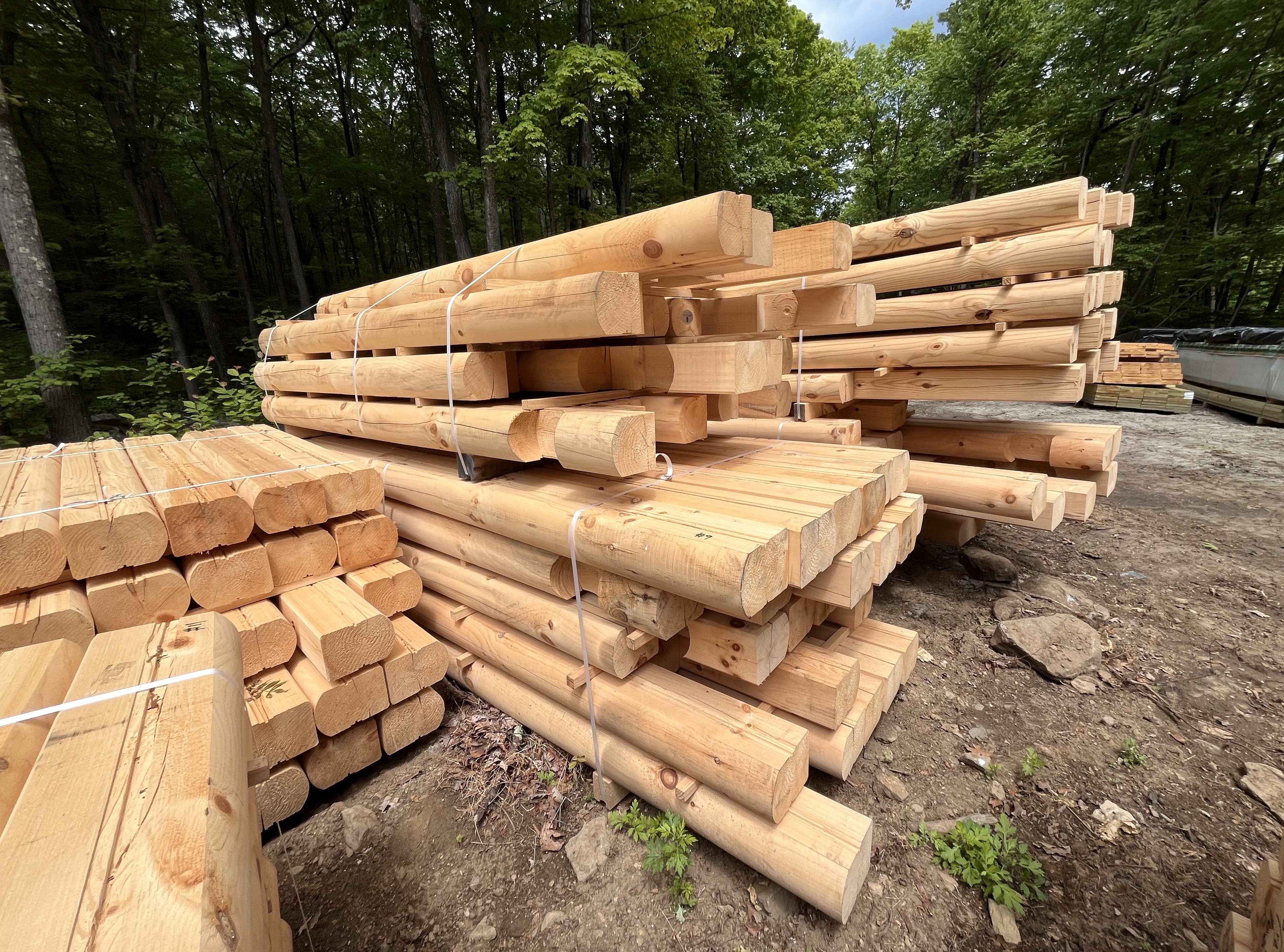 We counted over 70 loads - pallets and the like more logs and materials
